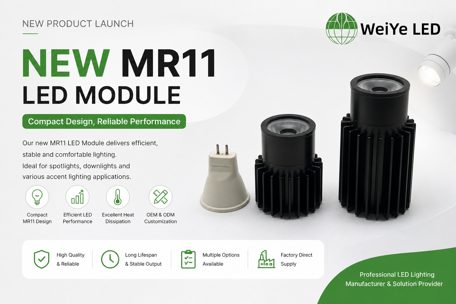 New MR11 LED Module – Compact Design Reliable Performance for Modern Lighting Applications